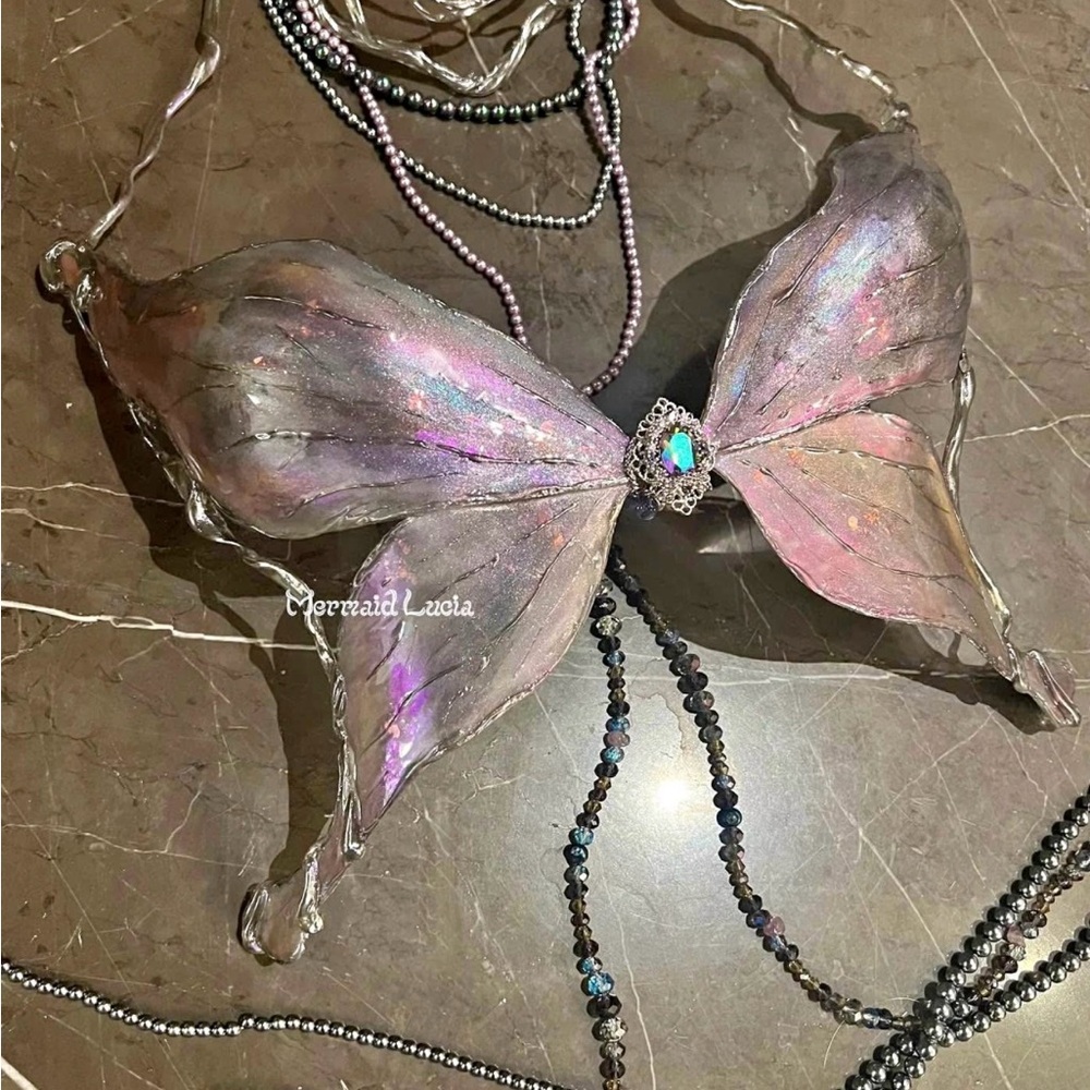 BUTTERFLY RESIN MERMAID CORSET BRA TOP